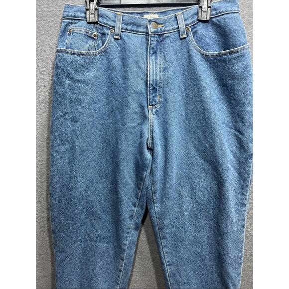 VTG L.L. Bean Original Fit/Relaxed Mom Jeans Blue Flannel Lined Plaid Size 14P - Picture 5 of 16